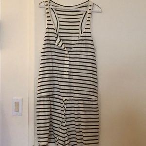 Olive and off-white romper